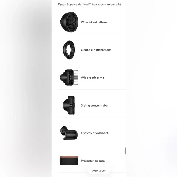 Dyson Supersonic Nural Hair Dryer Special Edition Amber Silk & Presentation Case - Picture 13 of 15